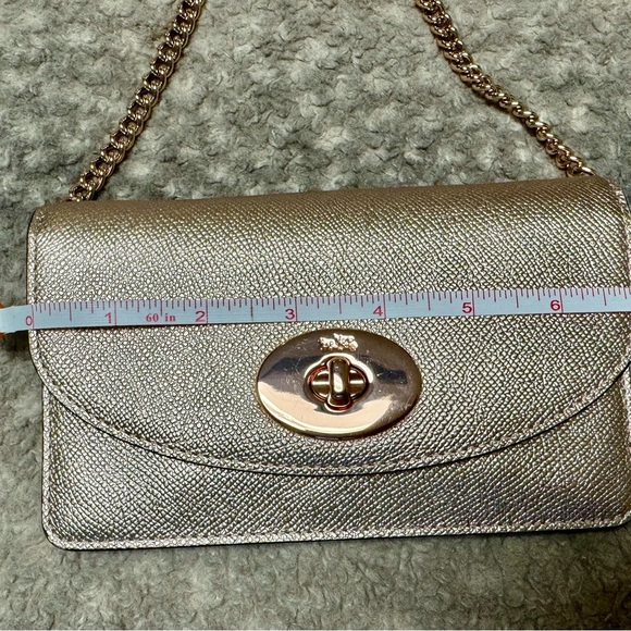 NWT Metallic Rose Gold Coach Wallet/Crossbody Purse - Picture 8 of 9